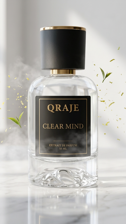 Clear Mind by QRAJE — fresh citrus fragrance bottle for men