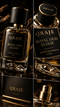 Royal Oud Elixir by QRAJE premium bottle detail