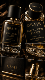 Royal Oud Elixir by QRAJE premium bottle detail